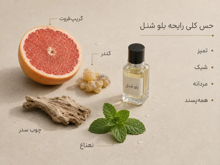 بررسی نت های غالب عطر خنک مردانه بلو شنل
