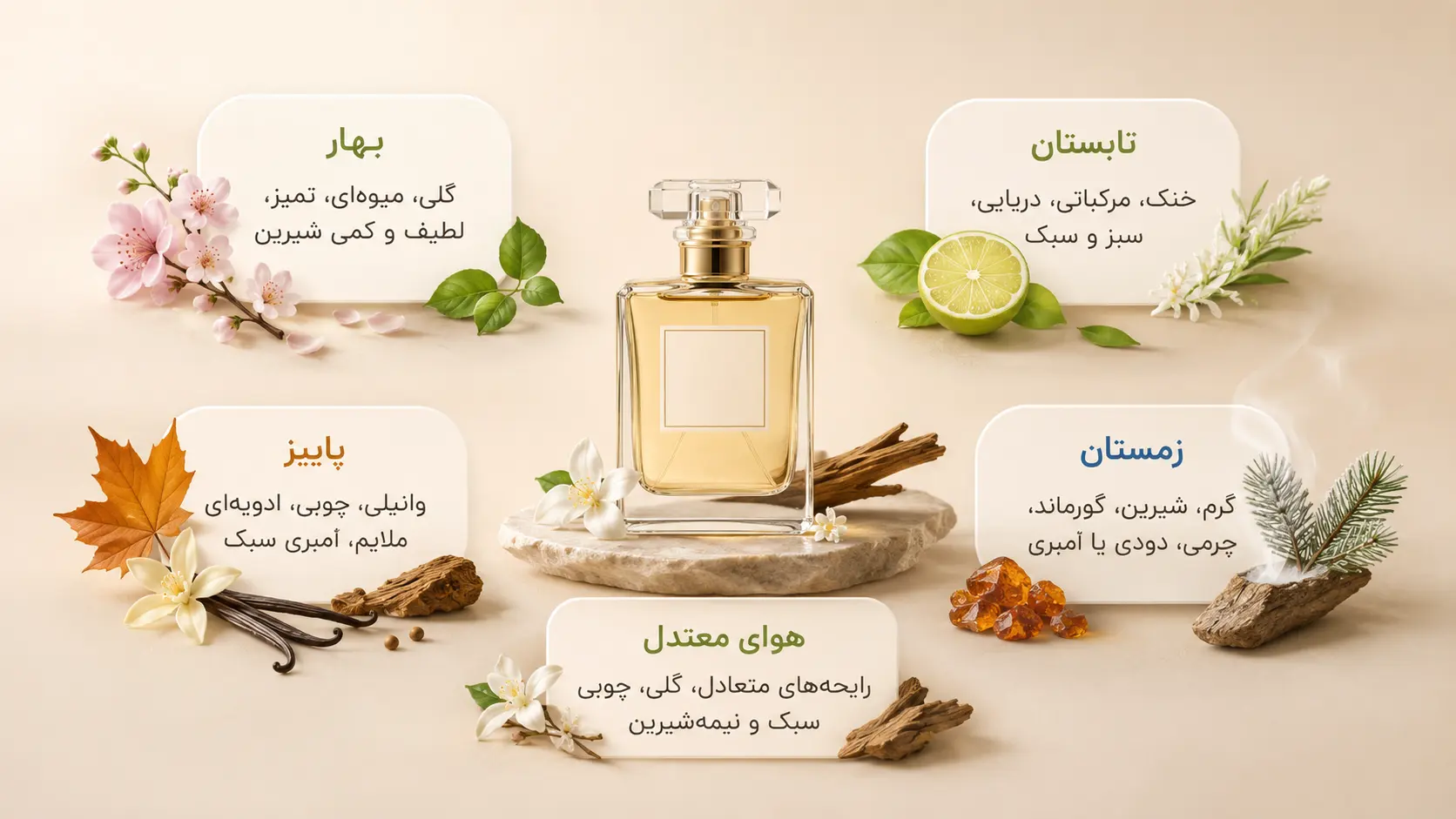 راهنمای خرید عطر گرمی با توجه به نوع رایحه در فصول مختلف